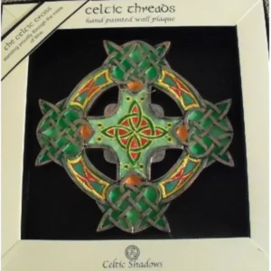 Celtic Threads Handpainted Celtic Cross Wallhanging