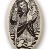 Gorgeous Touchstone Pottery Porcelain Saint Christopher Necklace