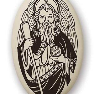 Touchstone Pottery Porcelain Saint Jude Necklace