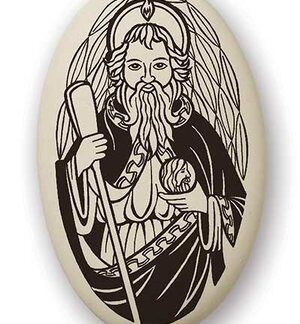 Touchstone Pottery Porcelain Saint Jude Necklace