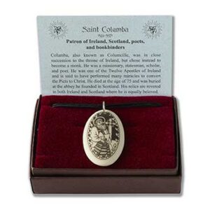 Alternative view of Touchstone Pottery Porcelain Saint Columba Necklace