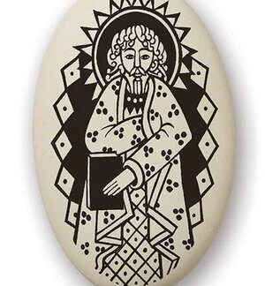 Touchstone Pottery Porcelain Saint Matthew Necklace