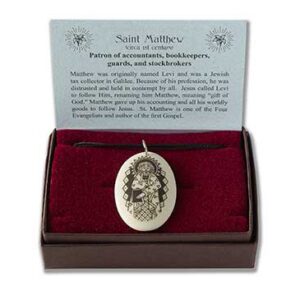 Alternative view of Touchstone Pottery Porcelain Saint Matthew Necklace
