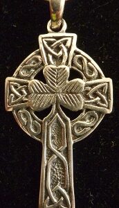 Sterling Silver Celtic Cross/Shamrock Necklace