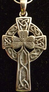 Sterling Silver Celtic Cross/Shamrock Necklace