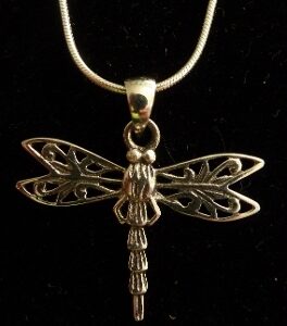 Sterling Silver Flying Dragonfly Necklace