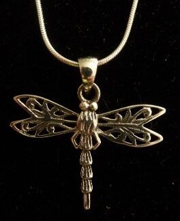 Sterling Silver Flying Dragonfly Necklace