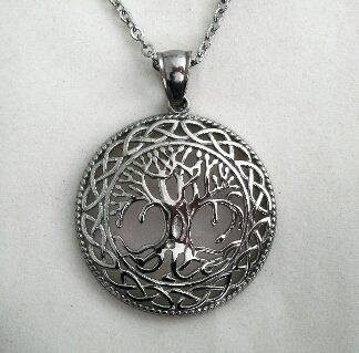 It's a BIG One! Irish Stainless Steel Tree of Life Necklace WOW!