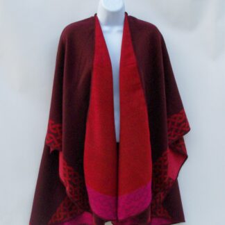 Molina (Jimmy Hourihan) Hip-Length Ruby Red & Eggplant Reversible Cape