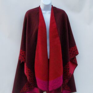 Molina (Jimmy Hourihan) Hip-Length Ruby Red & Eggplant Reversible Cape