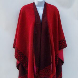 Alternative view of Molina (Jimmy Hourihan) Hip-Length Ruby Red & Eggplant Reversible Cape