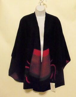 Molina Hip-Length Black/Red/Green Reversible Cape