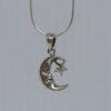 Celtic Moon and Star Sterling Silver Necklace