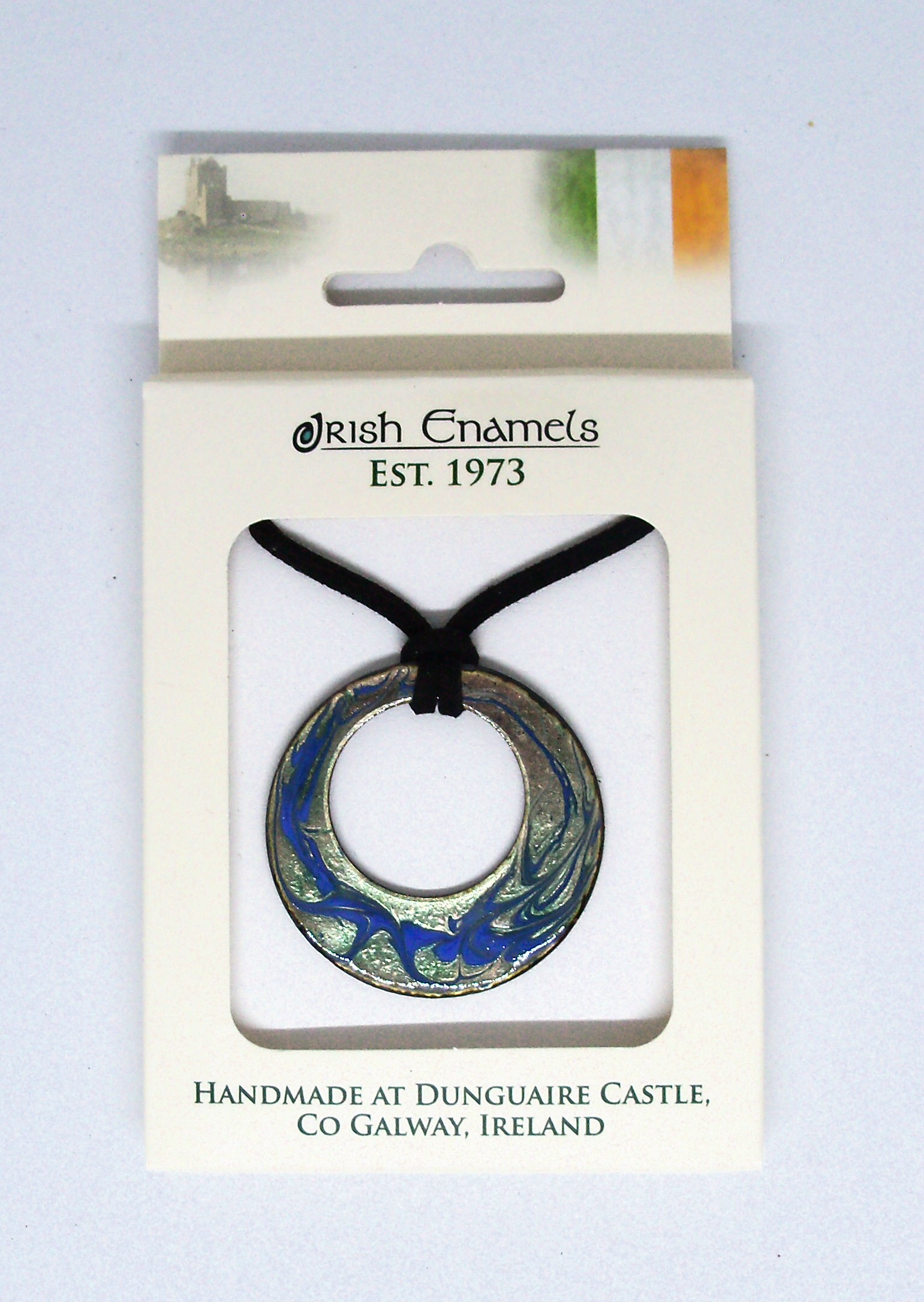 Irish Enamels: The Loop Necklace. Royal Blue on Gold. Handmade. Only One on the Planet.