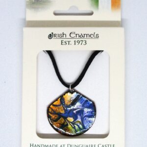 Irish Enamels: Semi-Circle Golds and Blues Necklace. One of a Kind. Handmade.