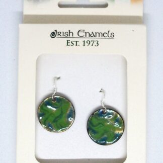 Irish Enamels: 40 Shades of Green Earrings. One of a Kind. Handmade. Non-Allergenic