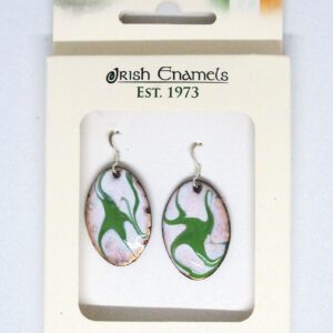 Irish Enamels: Dancing Green Shadows Earrings. One of a Kind. Handmade. Non-Allergenic