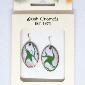 Irish Enamels: Dancing Green Shadows Earrings. One of a Kind. Handmade. Non-Allergenic
