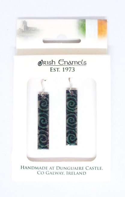 Irish Enamels: Grey Celtic Swirls Galore Earrings. Handmade. Non-Allergenic.