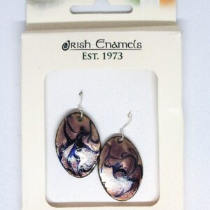 Irish Enamels: Dancing Girls Earrings. Black on Copper. Handmade. Non-Allergenic.