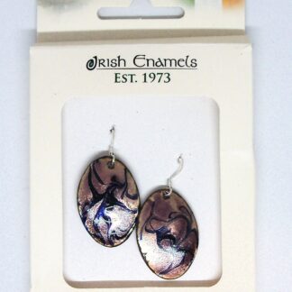 Irish Enamels: Dancing Girls Earrings. Black on Copper. Handmade. Non-Allergenic.