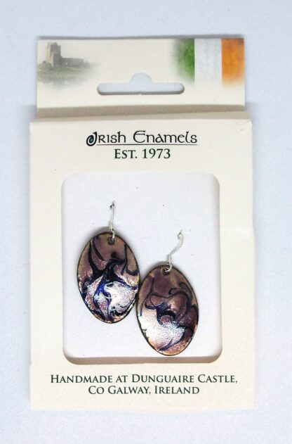 Irish Enamels: Dancing Girls Earrings. Black on Copper. Handmade. Non-Allergenic.