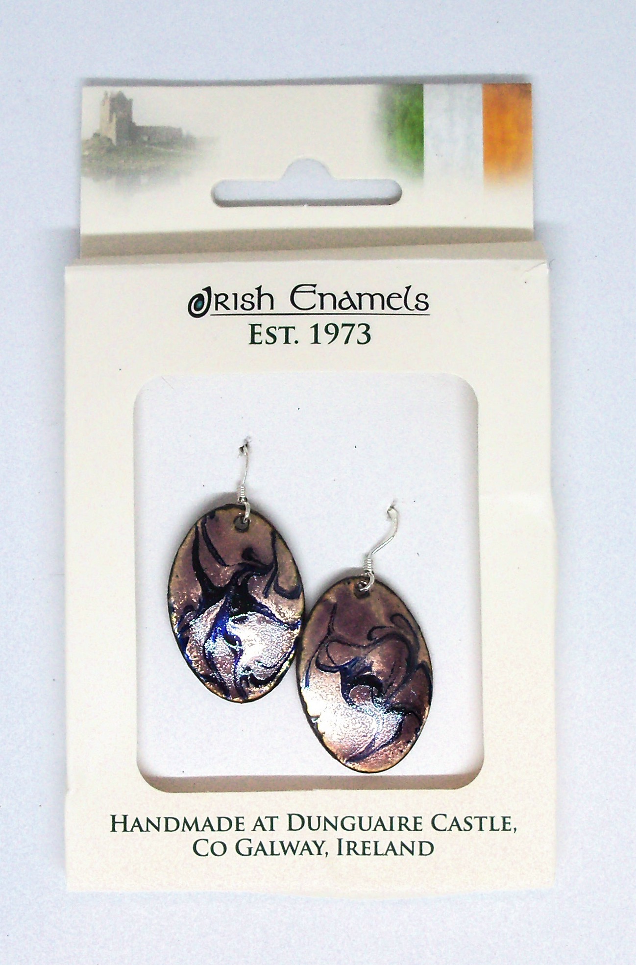 Irish Enamels: Dancing Girls Earrings. Black on Copper. Handmade. Non-Allergenic.