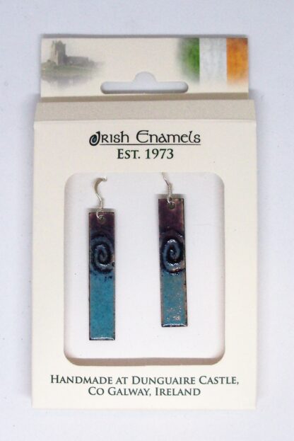 Irish Enamels: Sky Blue Celtic Swirls Earrings. Handmade. One of a Kind!
