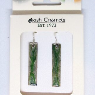 Irish Enamels: Sea Grass Earrings. Green over Green. Non-Allergenic. One of a Kind!