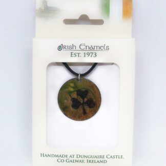 Irish Enamels: The Golden Shamrock Necklace. Handmade. One of a Kind.