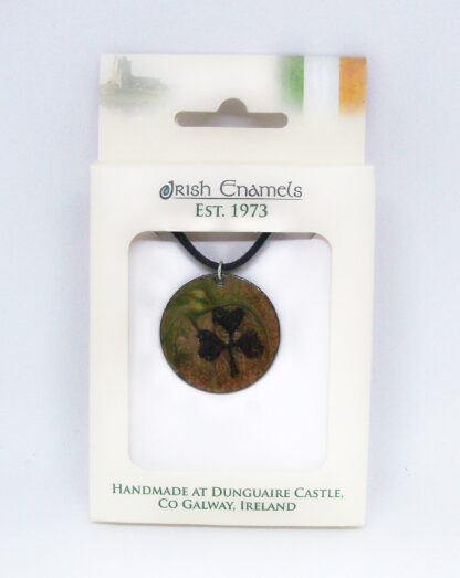 Irish Enamels: The Golden Shamrock Necklace. Handmade. One of a Kind.