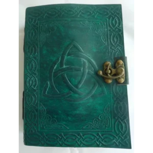 Green Trinity Knot Leather Bound