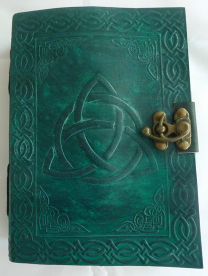 Green Trinity Knot Leather Bound Parchment Journal
