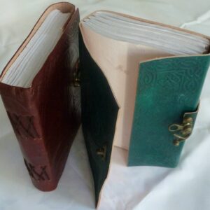 Alternative view of Green Trinity Knot Leather Bound Parchment Journal