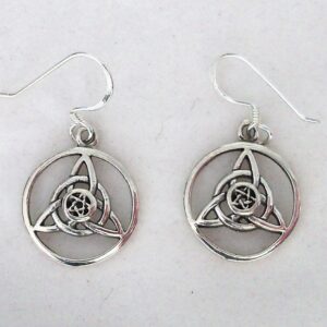 Authentic Irish Sterling Silver Triquetra Earrings with Pentagram - Wow!