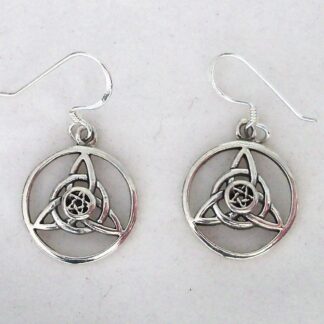 Authentic Irish Sterling Silver Triquetra Earrings with Pentagram - Wow!