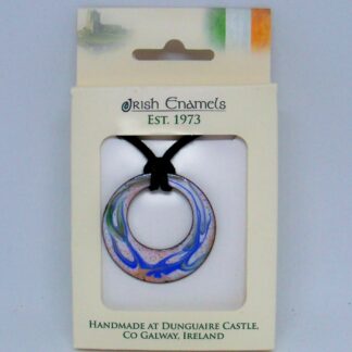Irish Enamels: Blue Sky, White Clouds Two Circles Necklace! Lovely!