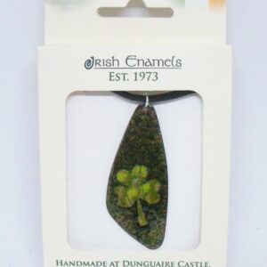 Irish Enamels: The Guitar Pick Necklace - A Music Maker. Green over Black.