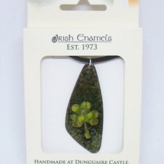 Irish Enamels: The Guitar Pick Necklace - A Music Maker. Green over Black.