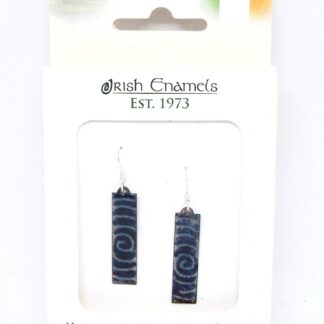 Irish Enamels: Blue/Black Single Celtic Swirl. Only Pair! Handmade. Non-Allergenic.