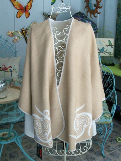 New Colours: Jimmy Hourihan Molina Caramel and Cream Reversible Cape - Hip Length - Image 3