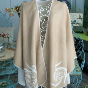 New Colours: Jimmy Hourihan Molina Caramel and Cream Reversible Cape - Hip Length - Image 3