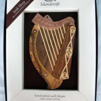 Islandcraft Celtic Wood Carving - The Harp - Symbol of Ireland