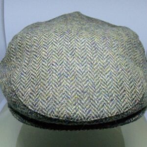 Authentic Irish Olive Herringbone Tweed Cap - Wow!