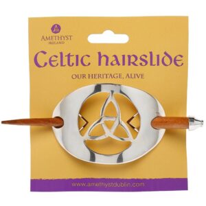 Alternative view of Silver-Plated and Large Trinity Knot Hair Slide - Authentic Irish!