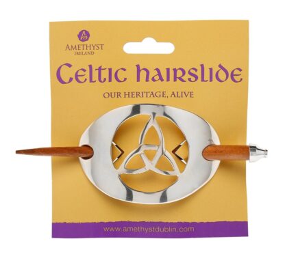 Silver-Plated and Large Trinity Knot Hair Slide - Authentic Irish! - Image 2