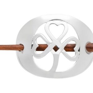 Alternative view of The Wow Factor! Large Silver Plate Shamrock Hair Slide. Authentic Irish!