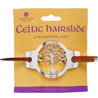 Large Tree of Life Hair Slide - Authentic Irish - Silver Plated - The Wow Factor!