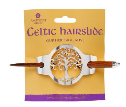 Large Tree of Life Hair Slide - Authentic Irish - Silver Plated - The Wow Factor!
