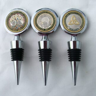 Set of Three Irish Symbol Wine Stoppers! Stainless Steel and Brass! The Wow Factor!